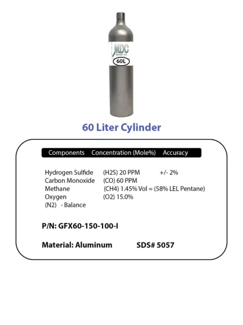 4 Gas H2s,co,ch4 Pentane,o2 60l