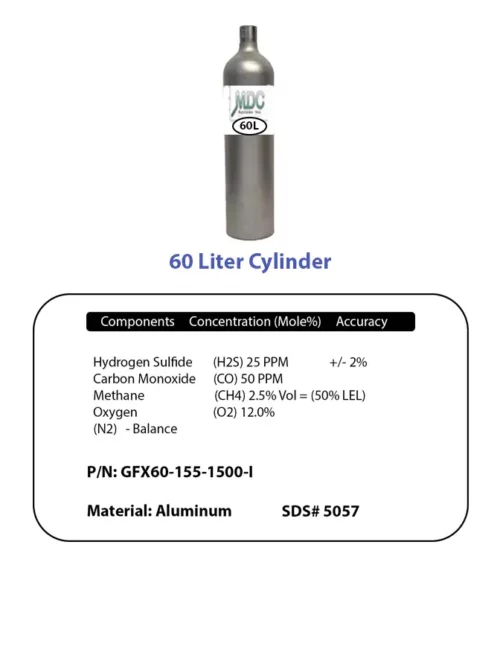 4 Gas H2s,co,ch4,o2 12% 60l