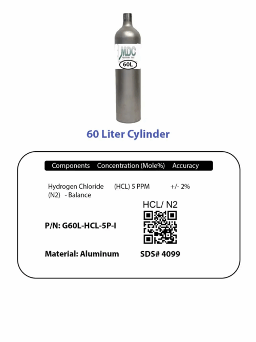 Cylinder 60l Hcl 5ppm