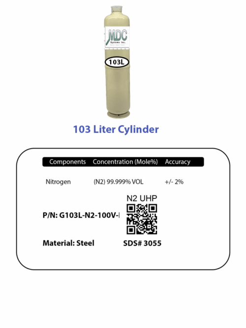 Cylinder Steel 103l N2 Cylinder And Label 1