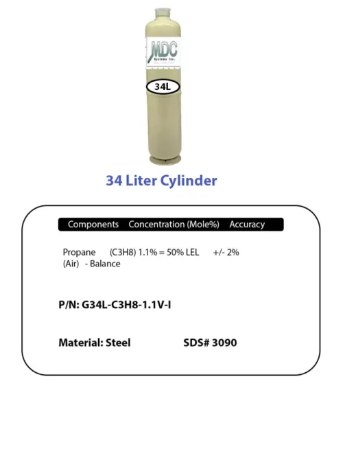 Cylinder Steel 34l 1.1% C3h8 50lel