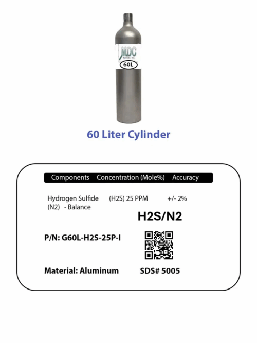 Cylinder And Label 60l H2s 25ppm Label And Cylinder Qr