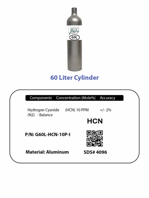 Cylinder And Label 60l Hcn 10ppm Label And Cylinder Qr