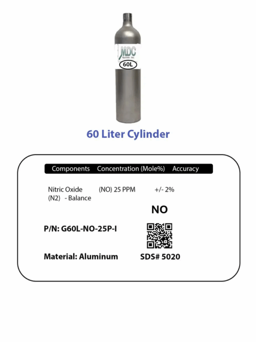 Cylinder And Label 60l No 25ppm Label And Cylinder