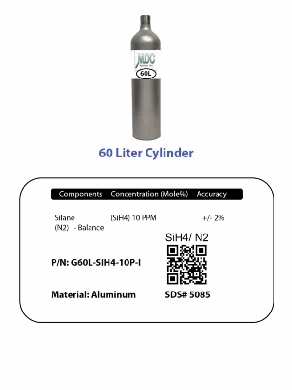 Silane (SiH₄) 10 ppm Calibration Gas | MDC Systems